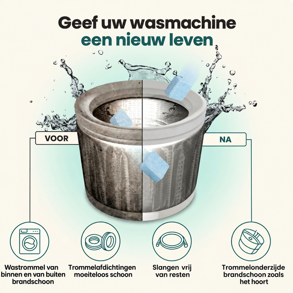 Wasmachinereiniger voor huisdiereigenaren – 24 tabletten